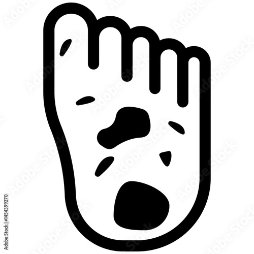 Athlete’s Foot Icon – Fungal Infection Symbol for Dermatology, Skin Care, and Medical Treatment