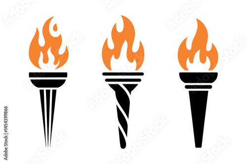 Torch flame vector illustration olympic symbol