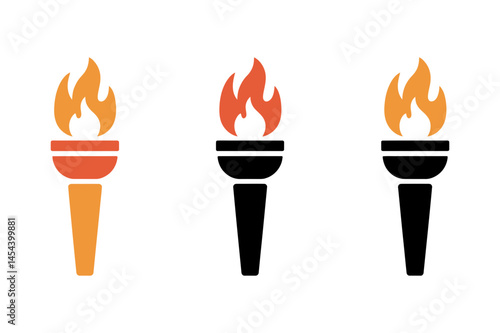 Torch flame olympic symbol vector design graphic