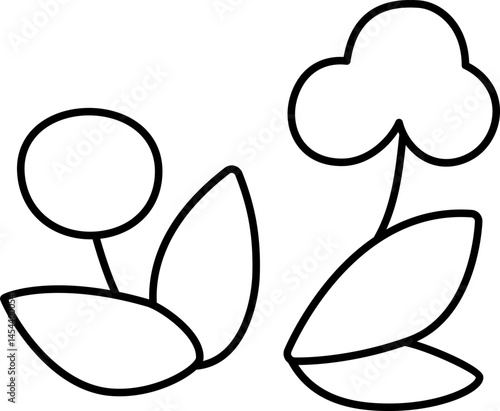 Vector black and white cartoon cloudberry clipart. Woodland or garden plant line icon isolated on white background. Forest nature berry illustration, coloring page. Cottage core harvest