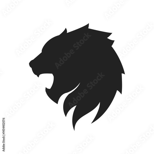 silhouette of a lion head vector logo