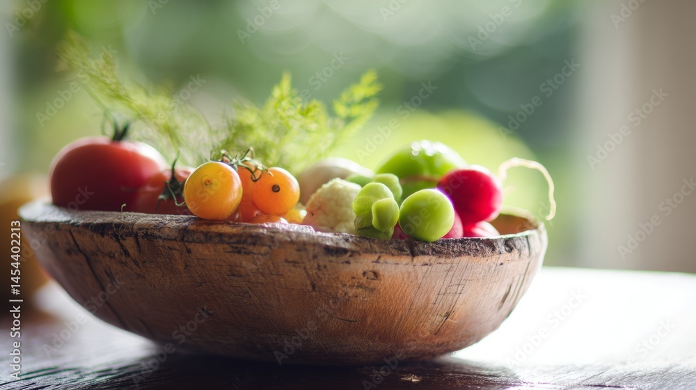Fresh vegetables and fruits in a rustic bowl, celebrating natural abundance and wholesome living.
Fresh vegetables and fruits in a rustic bowl, celebrating natural abundance and wholesome living.