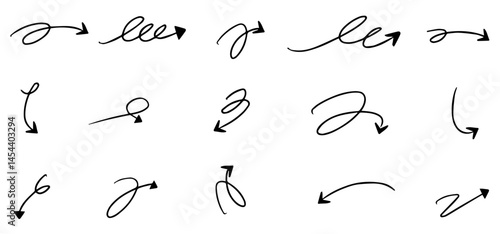 doodle hand drawn arrow art set