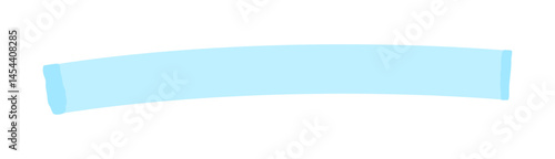 水色の蛍光ペン･ラインマーカーの線 - シンプルなアンダーライン･あしらいのデザインパーツ素材