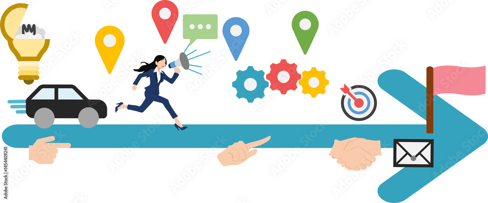 Obraz premium 新規事業を始めるイラスト