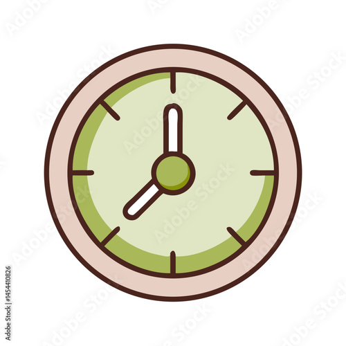 Vector time - style circular clock icon, perfect for indicating time - related concepts, schedules, and deadlines in digital calendars, apps, or project management tools.