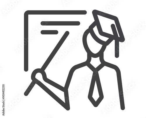 Education knowledge tutorial isolated icon concept. Flat graphic design cartoon illustration