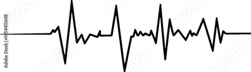 Heartbeat  Waveform Black Line Illustration