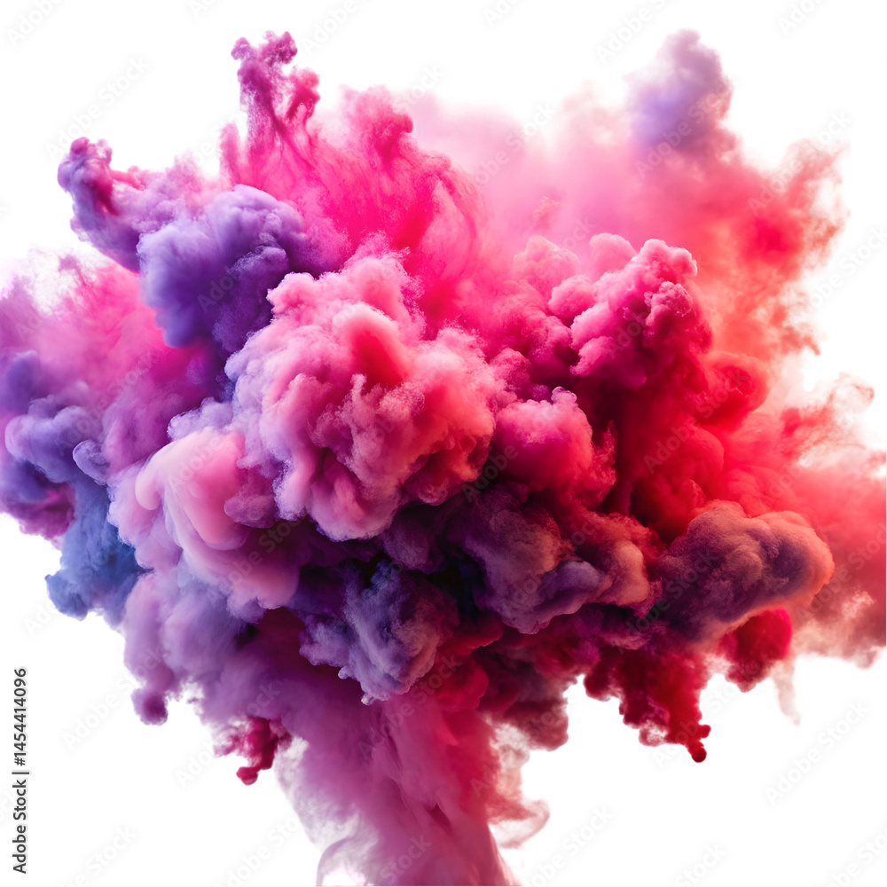Fototapeta premium Purple and red blast smoke effect element in watercolor painting