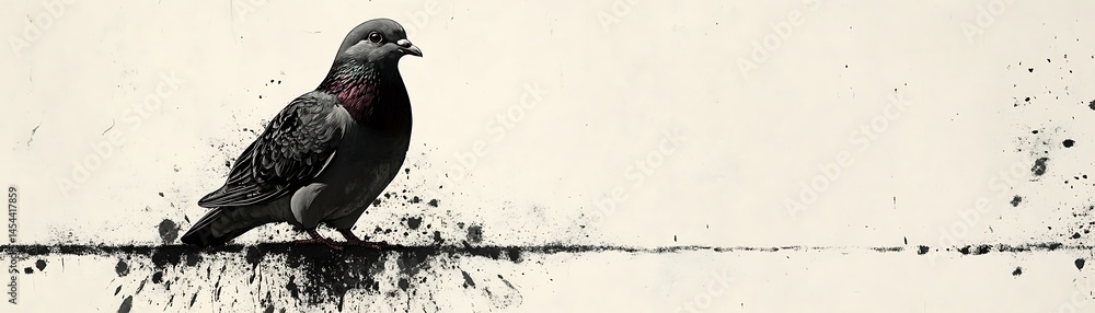 Fototapeta premium Abstract pigeon on textured background