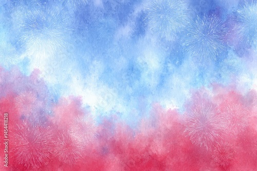 Celebratory fireworks light up the night sky in vibrant colors during a festive event in a summer evening