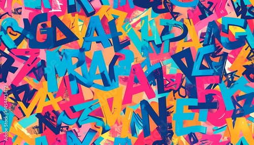 Wallpaper Mural Abstract colorful alphabet letters background. Perfect for design projects, websites, and social media. Torontodigital.ca