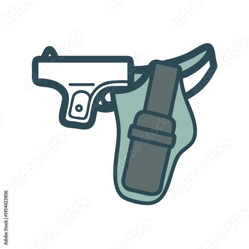 Gun Holster Icon Representing Firearm Carry Equipment and Personal Defense
