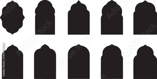 Assorted Islamic & Arabic Arch Window Door Silhouettes - Vector Set