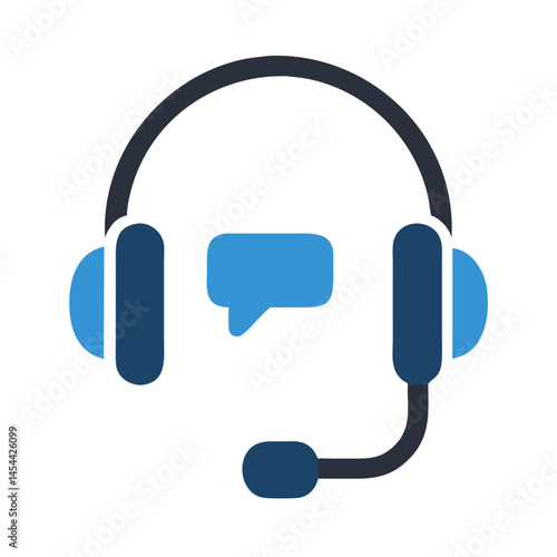 Headset Icon Representing Customer Support Service and Communication Assistance