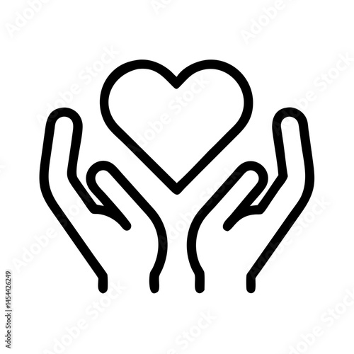 Heart Hands Icon Representing Love or Kindness and Compassionate Gesture