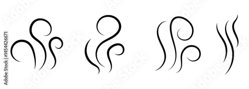 Smoke hot steam icons aroma smell