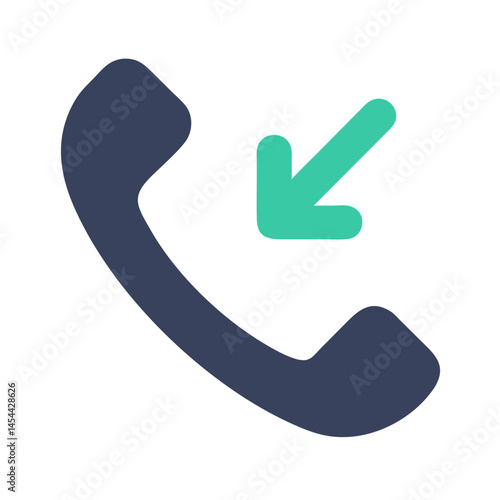Incoming Call Arrow Icon Representing Answered Call and Active Communication