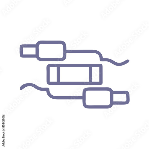 Inline Fuse Icon Representing Circuit Safety Component and Electrical Protection