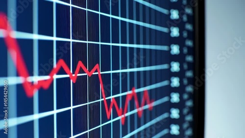 Business Decline Represented by Falling Line Chart