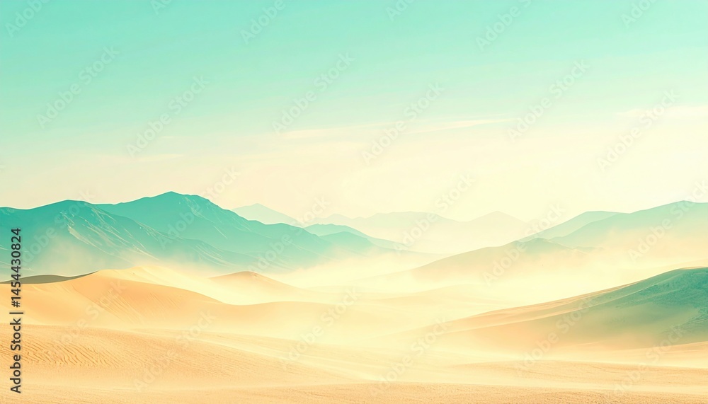 Fototapeta premium Breathtaking sunrise over serene desert landscape remote location nature photography tranquil environment aerial view peaceful concept for seo impact