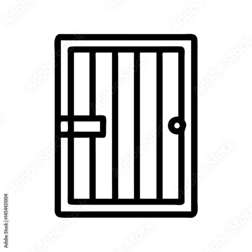 Jail Door Icon Representing Prison Cell Entry and Incarceration Security
