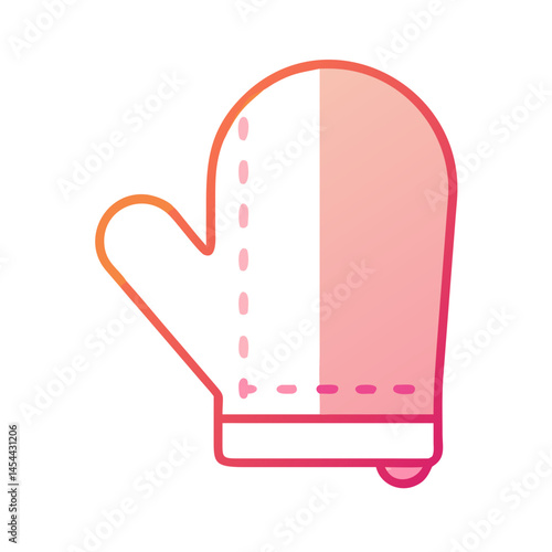 Kitchen Oven Mitt Icon Representing Cooking Safety and Heat Protection