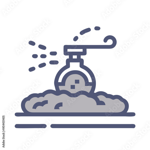 Landmine Explosion Icon Representing Ground Threat and Explosive Hazard