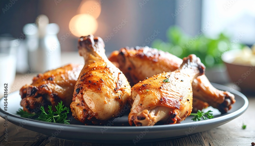 roasted chicken drumsticks on a plate