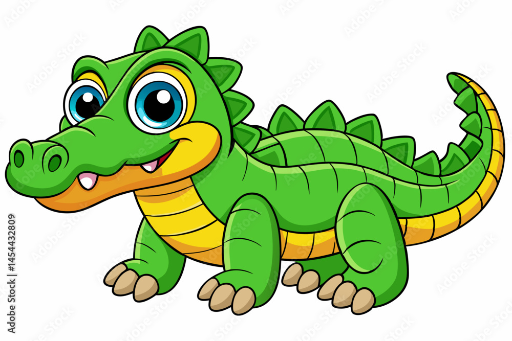 Fototapeta premium A Cute Crocodile Vector art in Illustration on white Background