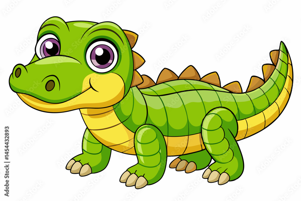 Obraz premium A Cute Crocodile Vector art in Illustration on white Background