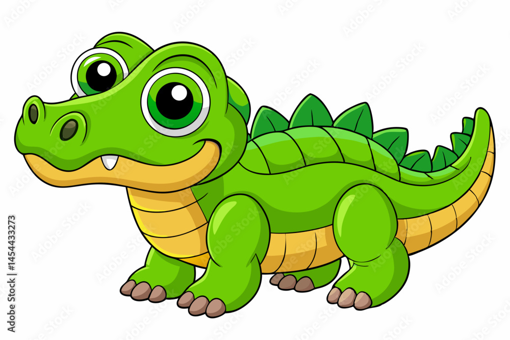 Fototapeta premium A Cute Crocodile Vector art in Illustration on white Background