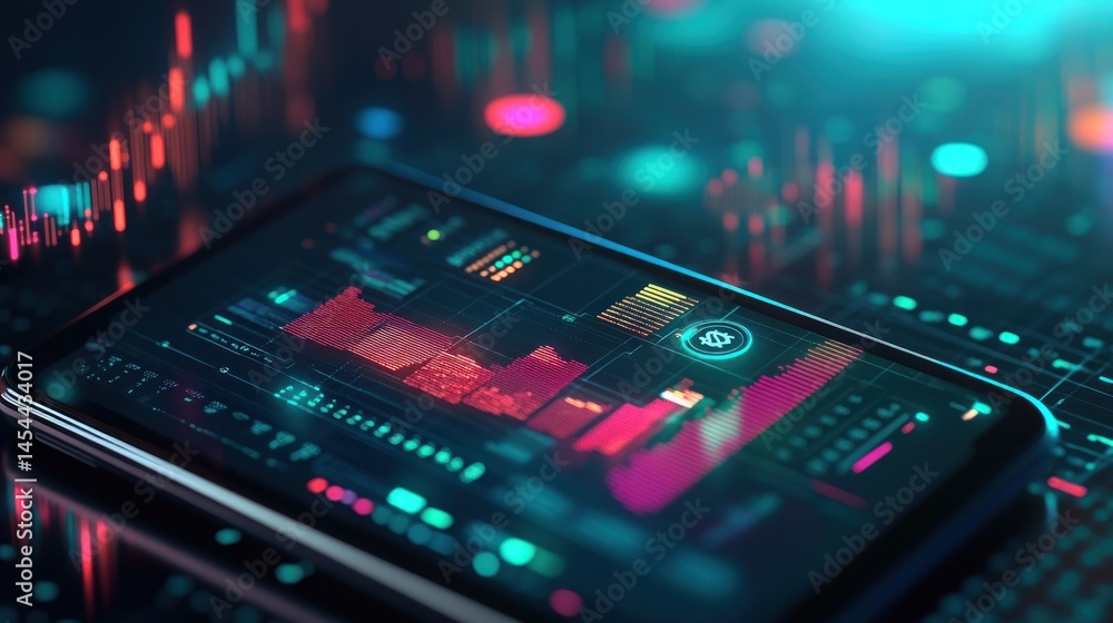 Mobile investment dashboard with data visualizations Mobile investment dashboard with data visualizations