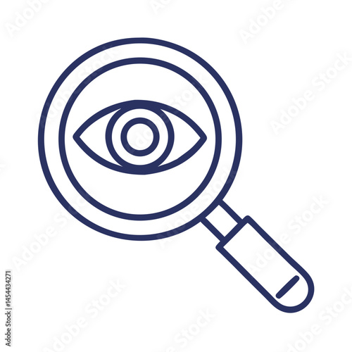 Magnifying Glass with Eye Icon Representing Criminal Investigation or Surveillance