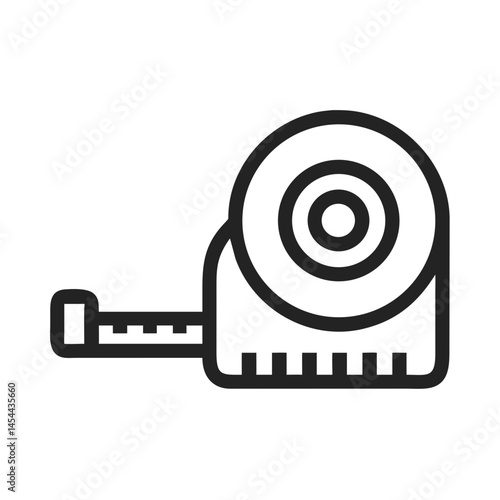 Measuring Tape Icon Representing Fabric Measurement and Tailoring