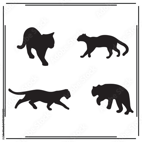 Ocelot silhouette, Ocelot illustration , Ocelot clipart, Ocelot vector , Ocelot icon , black Ocelot, Ocelot illustration on white background, Ocelot vector illustration ,