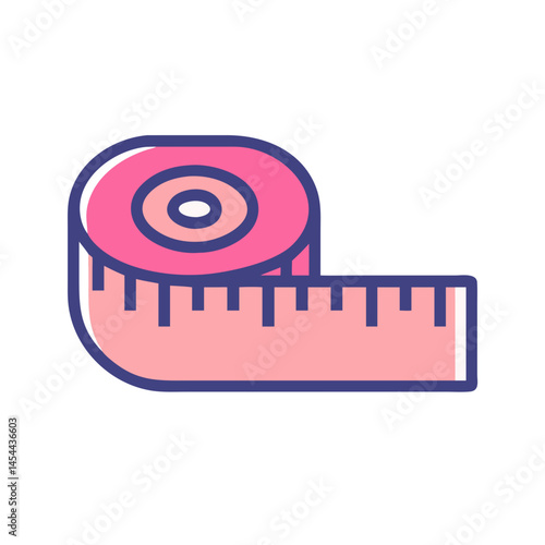 Measuring Tape Icon Representing Fabric Measurement and Tailoring