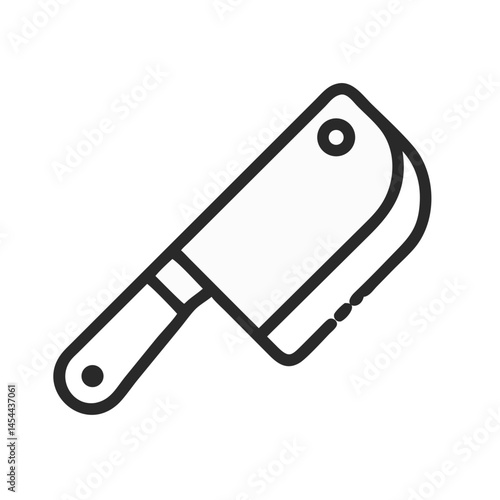 Meat Cleaver Icon Representing Butcher or Kitchen Cutting Tool
