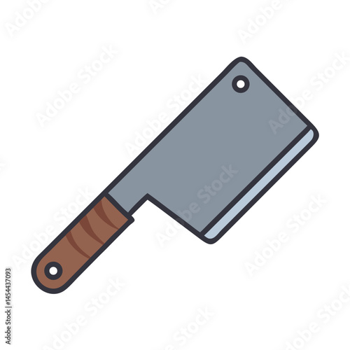Meat Cleaver Icon Representing Heavy-Duty Butchery and Meat Cutting