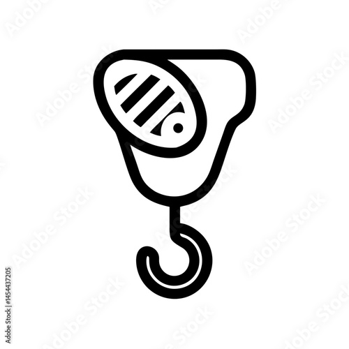 Meat Hook Icon Representing Butchery Equipment and Meat Processing