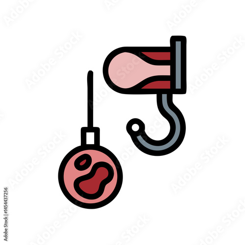Meat Hook Icon Representing Butchery Equipment and Meat Processing