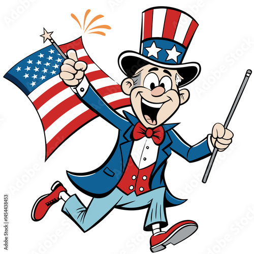 Uncle Sam Cartoon Waving