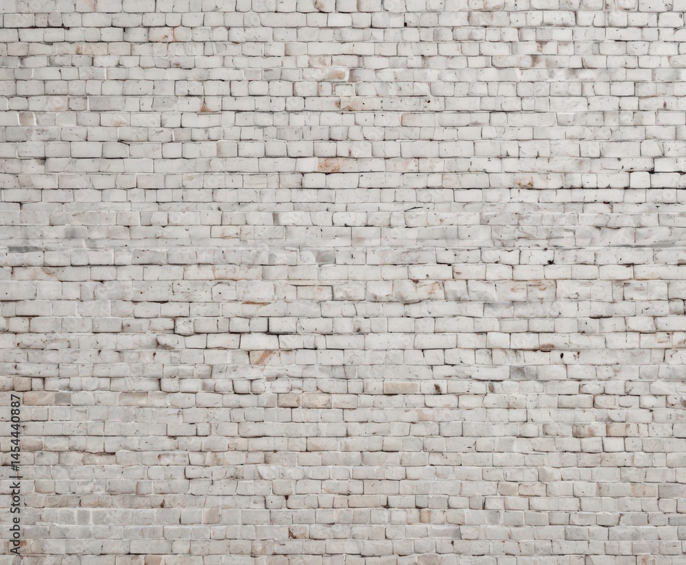 Obraz premium Weathered white brick wall, uneven texture, grunge , distressed, facade, architecture