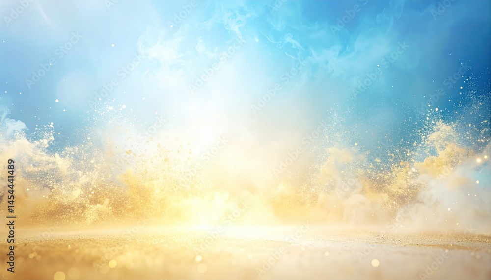 Naklejka premium Dynamic explosion scene outdoor landscape visual art bright environment wide-angle view abstract concept