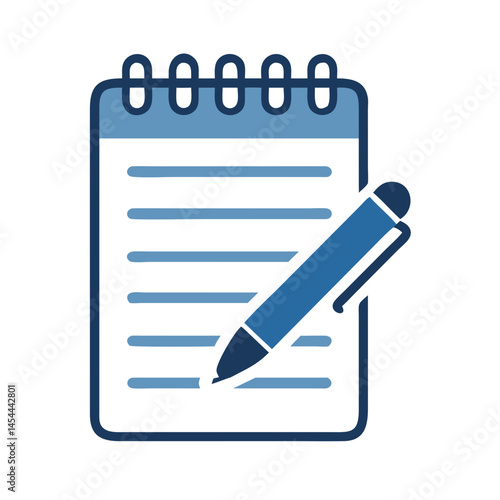 Notepad with Pen Icon Representing Message and Note Taking