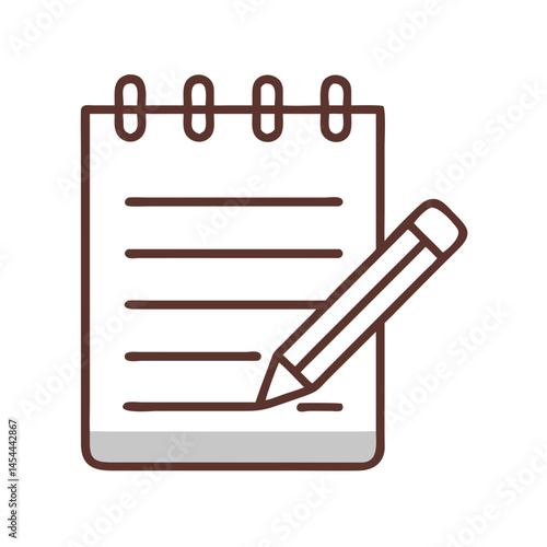 Notepad with Pen Icon Representing Message and Note Taking