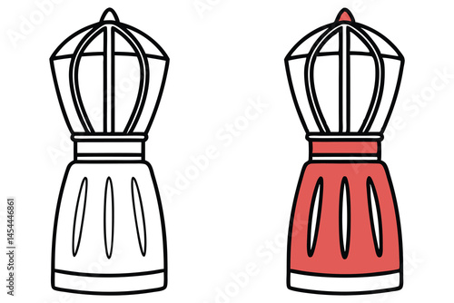 Two uniquely styled classic moka pots are featured on a clean white background