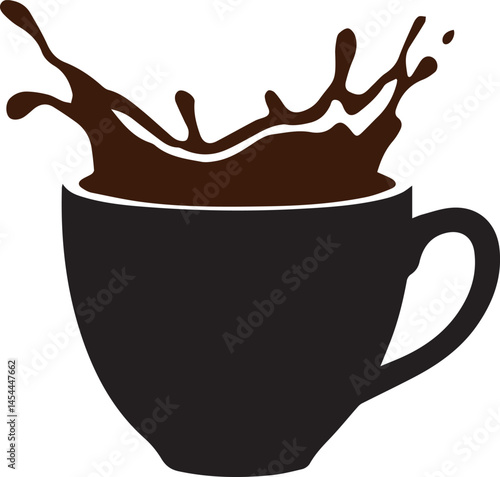 Coffee Cup Splash - Dynamic Beverage Illustration

