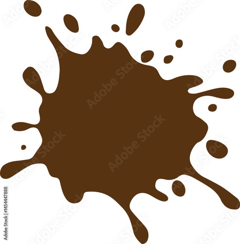 Chocolate Splash Vector - Sweet Dessert Spill

