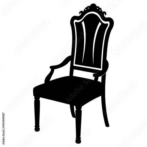 Elegant high back arm chair vector illustration for furniture design and interior decor projects and design needs isolated on transparent background